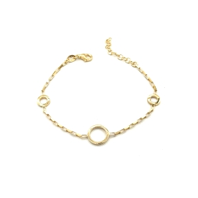 PULSERAS PLATA LISA BAÑO ORO                                                                        