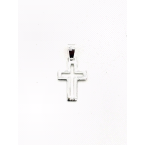 CRUZ PLATA LISA CALADA 2 X 1,2 CM                                                                   