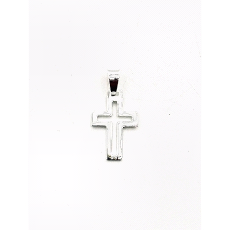 CRUZ PLATA LISA CALADA 2 X 1,2 CM                                                                   