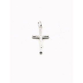 CRUZ PLATA TUBO CRISTO 3 X 2 CM                                                                     