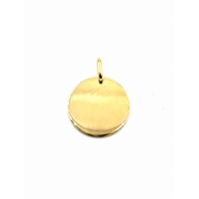 COLGANTE PLATA DISCO 18 MM BAÑO ORO                                                                 