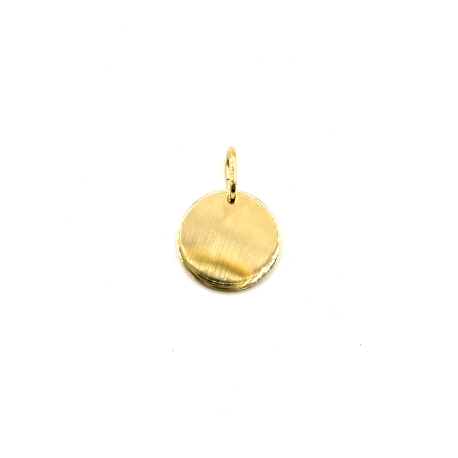 COLGANTE PLATA DISCO 14 MM BAÑO ORO                                                                 