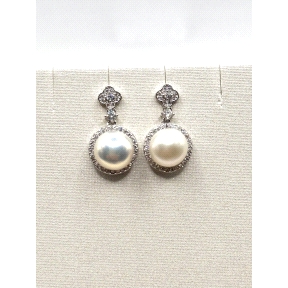 PENDIENTE PLATA PERLA CIRCONITAS                                                                    