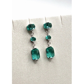 PENDIENTE PLATA PIEDRAS COLOR                                                                       