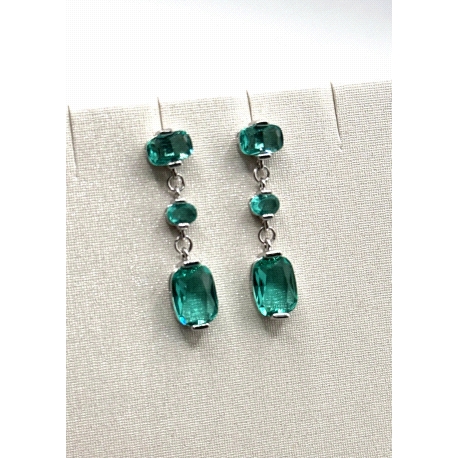 PENDIENTE PLATA PIEDRAS COLOR                                                                       