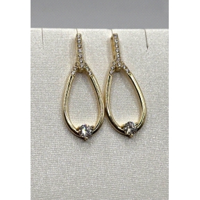PENDIENTE PLATA CIRCONITAS BAÑO ORO                                                                 