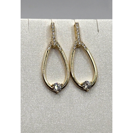 PENDIENTE PLATA CIRCONITAS BAÑO ORO                                                                 
