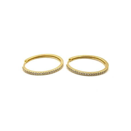 PENDIENTE PLATA ARO CIRC. 25 MM BAÑO ORO                                                            