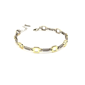 PULSERAS PLATA CIRCONITAS BICOLOR                                                                   
