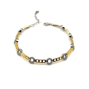 PULSERAS PLATA CIRCONITAS BICOLOR                                                                   